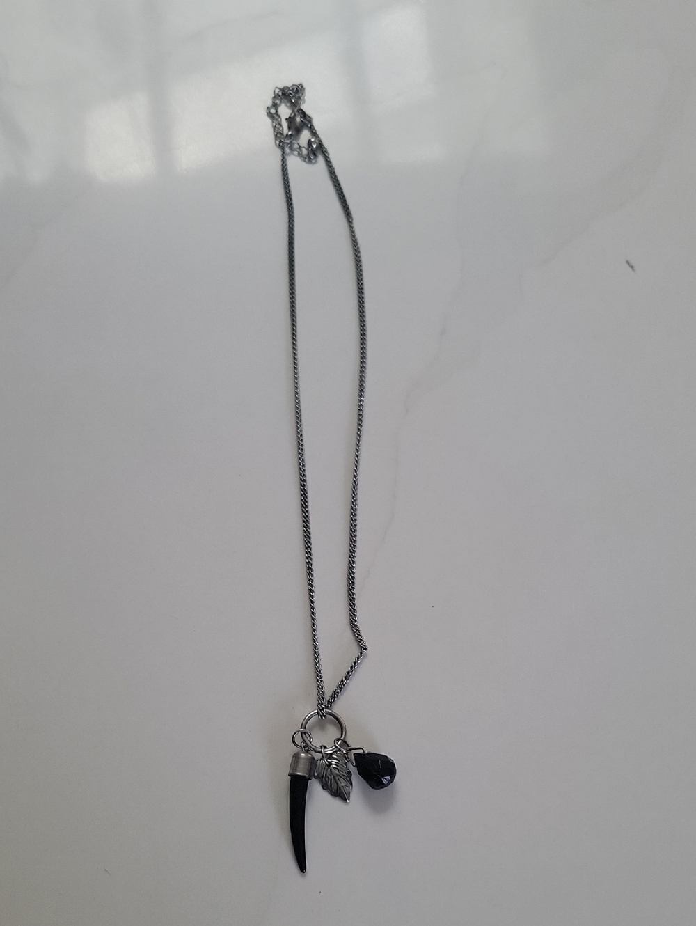 Sterling-Inspired Black Pendant Charm Necklace - Women's Jewelry